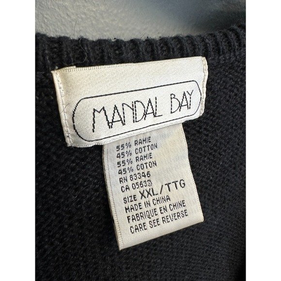 VTG Mandal Bay Size XXL Halloween Black Sweater Vest Pumpkin Scarecrow Ghost - Picture 2 of 3